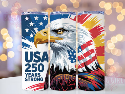 USA 250 Eagle 20oz Tumbler, Bald Eagle Wrap, Patriotic Anniversary Design, Independence Celebration Wrap, Sublimation Wrap, 20oz Tumbler Design, PNG Tumbler Wrap Sublimation SvggirlplusArt 