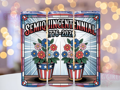 USA 250 Stained Glass 20oz Tumbler, USA Flag Wrap, Sublimation Gift, Patriotic Mug, 20oz Tumbler Design, Stained Glass Graphic, Semiquincentennial 250th Anniversary Sublimation SvggirlplusArt 