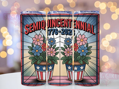 USA 250 Stained Glass 20oz Tumbler, USA Flag Wrap, Sublimation Gift, Patriotic Mug, 20oz Tumbler Design, Stained Glass Graphic, Semiquincentennial 250th Anniversary Sublimation SvggirlplusArt 