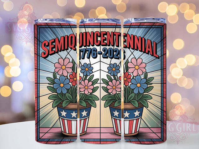 USA 250 Stained Glass 20oz Tumbler, USA Flag Wrap, Sublimation Gift, Patriotic Mug, 20oz Tumbler Design, Stained Glass Graphic, Semiquincentennial 250th Anniversary Sublimation SvggirlplusArt 