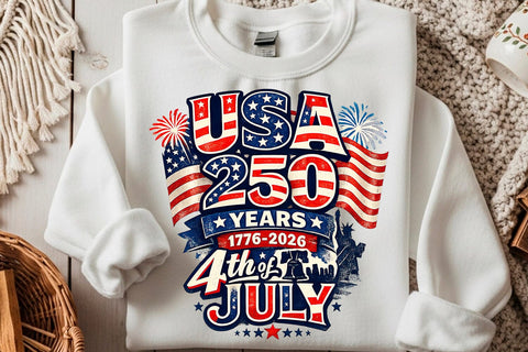 USA 250 Years 1776 2026 4th of July PNG Sublimation Sublimatiz Designs 