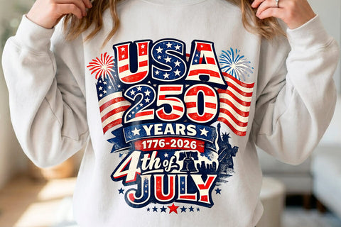 USA 250 Years 1776 2026 4th of July PNG Sublimation Sublimatiz Designs 