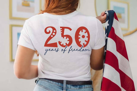 USA 250th Anniversary SVG Design, Patriotic Clipart, 250 years of freedom svg, 4th of July SVG FiveStarCrafting 