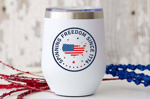 USA 250th Anniversary SVG Design, Patriotic Clipart, Spinning freedom since 1776 America svg, 4th of July SVG FiveStarCrafting 