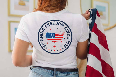 USA 250th Anniversary SVG Design, Patriotic Clipart, Spinning freedom since 1776 America svg, 4th of July SVG FiveStarCrafting 