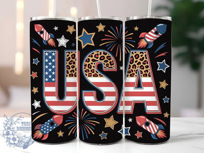 USA 4th of July 20oz Tumbler, Patriotic America Art, Sublimation Tumbler Wrap, 20oz Tumbler, Independence Day Theme, American Flag Gift, Red White Blue Aesthetic Sublimation ToriDesigns 