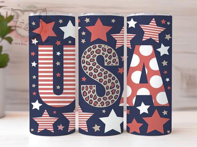 USA Abstract Flag 20oz Tumbler, American Flag Wrap, Patriotic USA Design, Independence Day Sublimation, Abstract Flag Style, 20oz Tumbler Wrap, PNG Tumbler Design Sublimation Lara' s Designs 