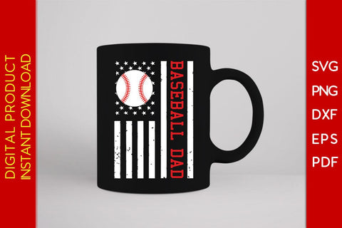 USA American Flag Baseball Dad SVG PNG PDF Cut File SVG Creativedesigntee 