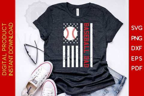 USA American Flag Baseball Dad SVG PNG PDF Cut File SVG Creativedesigntee 