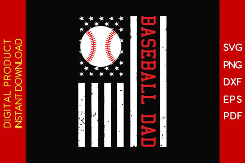 USA American Flag Baseball Dad SVG PNG PDF Cut File SVG Creativedesigntee 