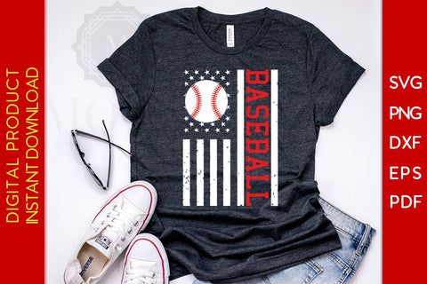 USA American Flag Baseball SVG PNG PDF Cut File SVG Creativedesigntee 