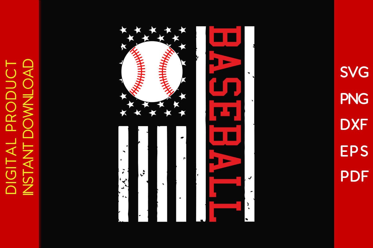 USA American Flag Baseball SVG PNG PDF Cut File - So Fontsy