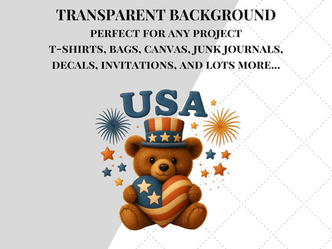 USA Bear PNG | Patriotic Bear SVG Paige Cole Studio 