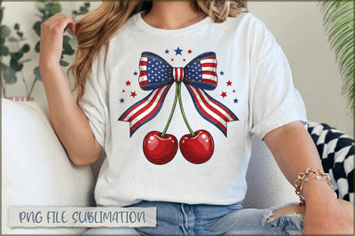 USA Cherry Coquette Bow Sublimation Sublimation Shetara Begum 