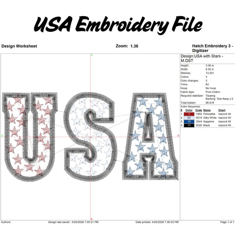 USA Embroidery File Embroidery/Applique DESIGNS Stitched Haus 