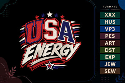 USA Energy 4th of July Embroidery Design Embroidery/Applique DESIGNS sg embroidery 