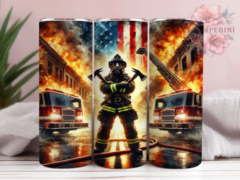 USA Firefighter 20oz Tumbler, USA Firefighter Design, 20oz Tumbler Wrap, First Responder Gift, Fire Department Decor, Patriotic Drinkware, Custom Tumbler Sublimation Li Zamperini 