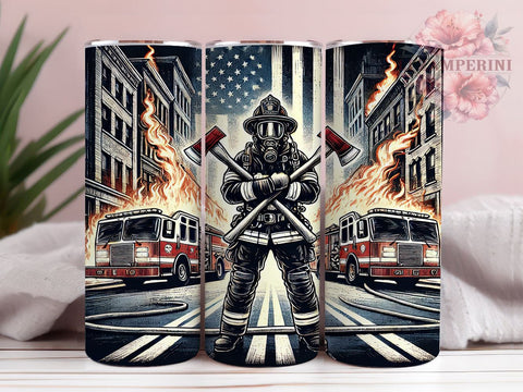 USA Firefighter 20oz Tumbler, USA Firefighter Design, 20oz Tumbler Wrap, First Responder Gift, Fire Department Decor, Patriotic Drinkware, Custom Tumbler Sublimation Li Zamperini 