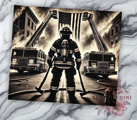 USA Firefighter 20oz Tumbler, USA Firefighter Design, 20oz Tumbler Wrap, First Responder Gift, Fire Department Decor, Patriotic Drinkware, Custom Tumbler Sublimation Li Zamperini 