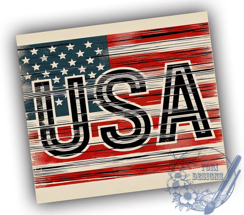 USA Flag 20oz Skinny Tumbler, 4th of July Tumbler Png, Straight & Tapered Tumbler Wrap, Instant Digital Download Sublimation ToriDesigns 