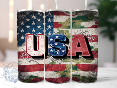 USA Flag 20oz Skinny Tumbler, America Flag Tumbler Png, Straight & Tapered Tumbler Wrap, Instant Digital Download Sublimation ToriDesigns 