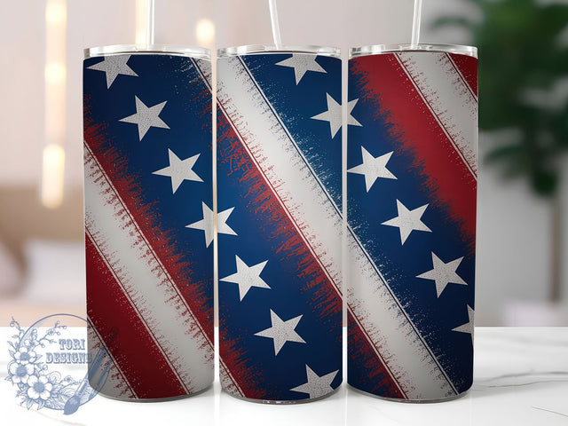 USA Flag 4th of July Tumbler Wrap, American Flag Stars, Fourth July Design, Patriotic Pattern, Sublimation Template, 20oz Tumbler Wrap, USA Theme Design Sublimation ToriDesigns 