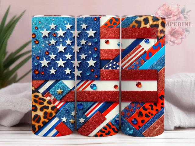 USA Flag 4th of July Western Tumbler, 4th of July Tumbler Wrap, Western Tumbler Design, Glitter Independence Day Tumbler, 20oz Skinny Tumbler Sublimation, Patriotic Tumbler Wrap Sublimation Li Zamperini 