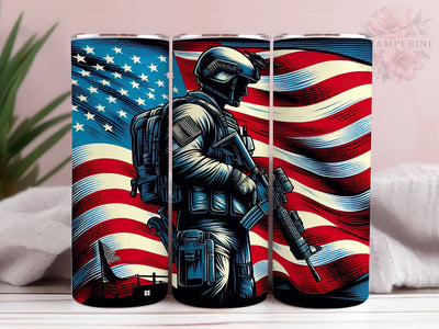 USA Flag American Soldier 20oz Tumbler Wrap PNG, Military Tumbler Png, Straight & Tapered Tumbler Wrap, Instant Digital Download Sublimation Li Zamperini 