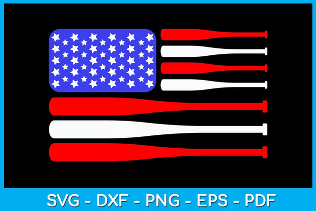 USA Flag baseball Bat 4th Of July SVG PNG PDF Cut File SVG Creativedesigntee 