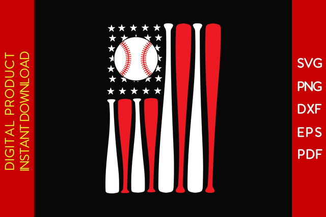 USA Flag Baseball Bat SVG PNG PDF Cut File SVG Creativedesigntee 