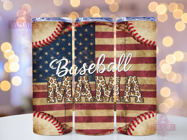 USA Flag Baseball Mama 20oz Tumbler Wrap Sublimation Design, Straight Tapered Tumbler Wrap, Baseball Lover Tumbler Png, Instant Digital Download Sublimation SvggirlplusArt 
