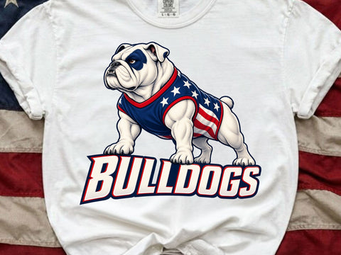 USA Flag Bulldog Mascot PNG SVG artprintfile 