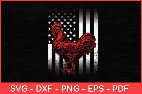 USA Flag Chicken Farmer Cook Chicken Rooster Svg Design SVG artprintfile 
