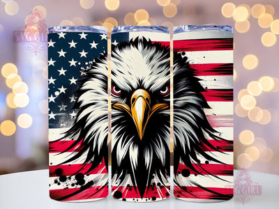 USA Flag Eagle 20oz Tumbler Wrap Sublimation Design, Straight Tapered Tumbler Wrap, 4th of July Tumbler Png, Instant Digital Download Sublimation SvggirlplusArt 