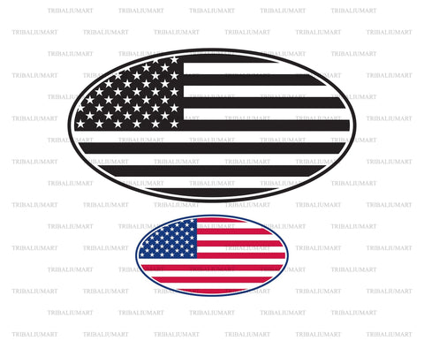 USA flag ellipse (United States of America) SVG TribaliumArtSF 