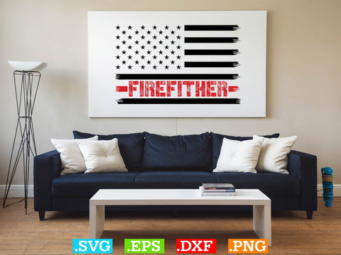 USA Flag Firefighter Shirt, American flag Svg, Patriotic Svg SVG Creativeart88 