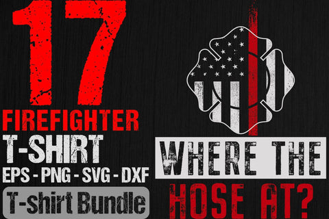 Usa Flag Firefither T-shirt Design Bundle SVG Creativeart88 