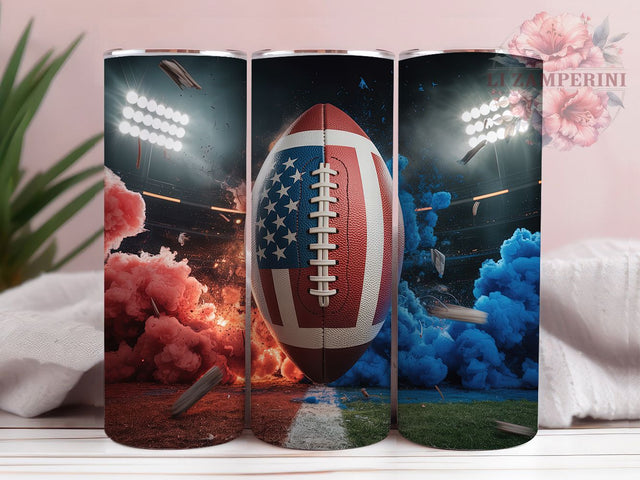 USA Flag Football Game Day Tumbler Wrap, American Flag Tumbler, Patriotic Football PNG, 20oz Skinny Tumbler, Game Day Sublimation, Tumbler Design For Men, USA Sports Tumbler Sublimation Li Zamperini 