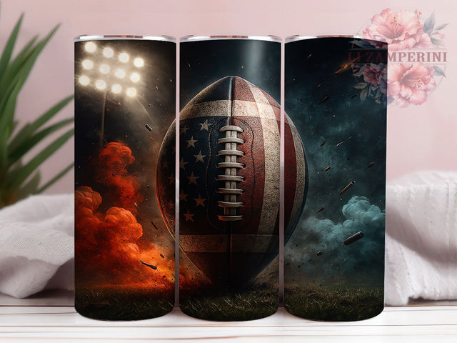 USA Flag Football Game Day Tumbler Wrap, American Flag Tumbler, Patriotic Football PNG, 20oz Skinny Tumbler, Game Day Sublimation, Tumbler Design For Men, USA Sports Tumbler Sublimation Li Zamperini 