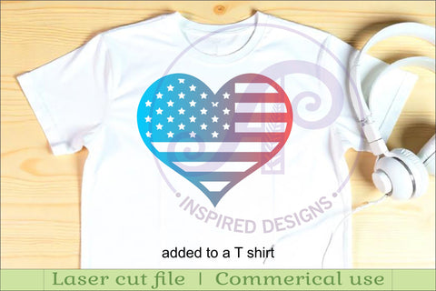 USA flag heart wall sign, SVG file. SVG APInspireddesigns 