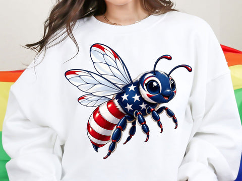 USA Flag Patriotic Bee PNG SVG artprintfile 