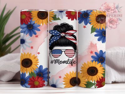 USA Flag Sunflower Mom Tumbler, American Mother Cup, Flag Sunflower Design, Mom Life Tumbler, USA Mom Present, Patriot Mother Gift, American Mom Life Sublimation Li Zamperini 