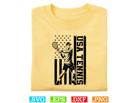 USA Flag Tennis T-shirt Design , Tennis Lover SVG, Sports SVG, Tennis Family Svg SVG Creativeart88 