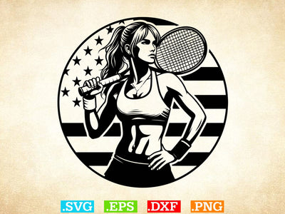 USA Flag Tennis T-shirt Design , Tennis Lover SVG, Sports SVG, Tennis Family Svg SVG Creativeart88 