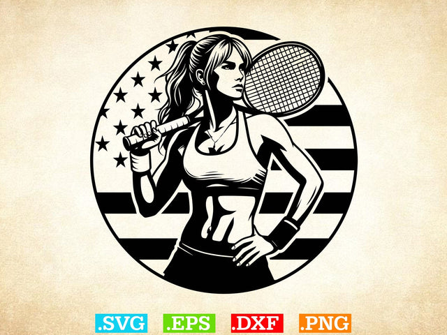 USA Flag Tennis T-shirt Design , Tennis Lover SVG, Sports SVG, Tennis Family Svg SVG Creativeart88 