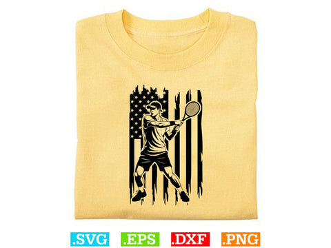 USA Flag Tennis T-shirt Design , Tennis Lover SVG, Sports SVG, Tennis Family Svg SVG Creativeart88 