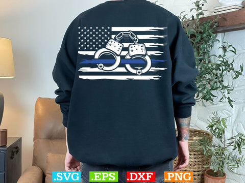 Usa Flag Thin Blue Line Police Files Shirt, Police Svg, Back the Blue Svg, Thin Blue Line Svg, Police Officer Svg, Police Wife Svg, Distressed Flag SVG Creativeart88 