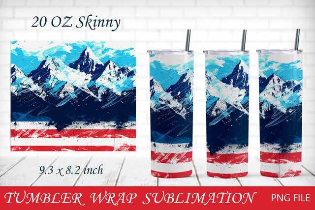 USA flag tumbler wrap, Patriotic tumbler 20oz skinny, 4th of july sublimation Sublimation AnastasiyaArtDesign 