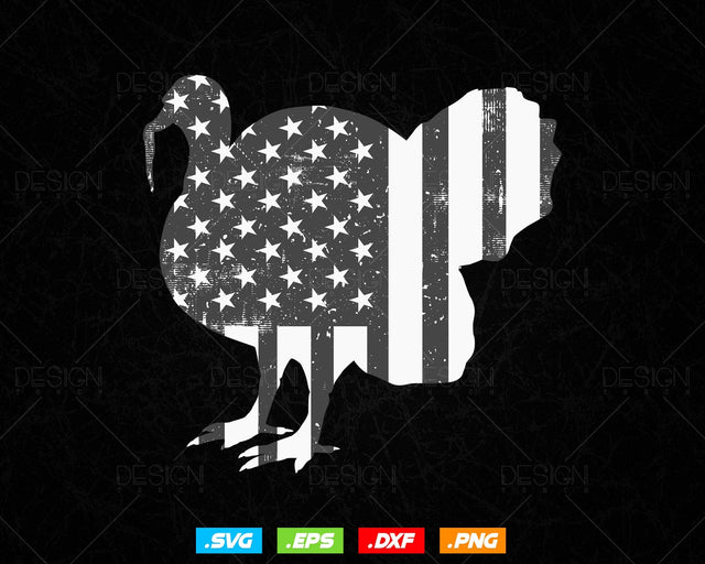 USA Flag Turkey Hunting Svg Png, Outdoors American Hunter Turkey Hunting Clipart Gifts for Men Svg Files for Cricut, Instant Download SVG DesignDestine 