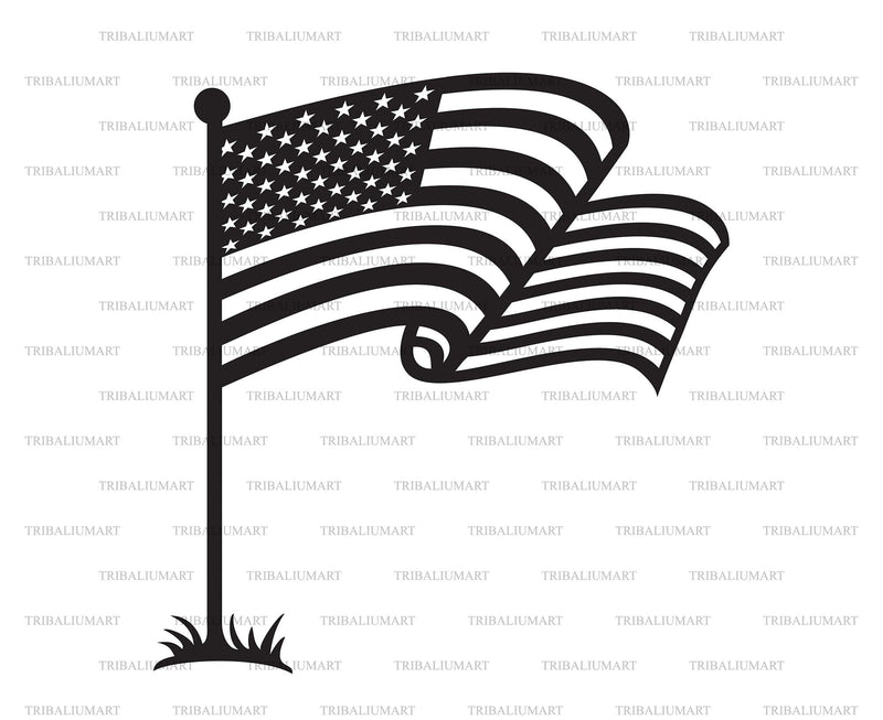 USA flag (United States of America) SVG TribaliumArtSF 